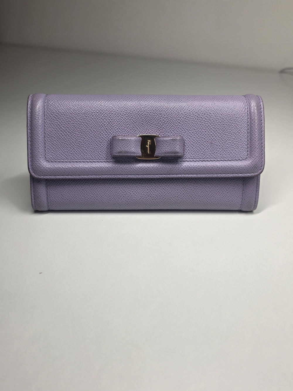 Salvatore Ferragamo Lavender Vara Bow Leather Wallet